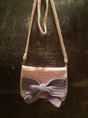 Picture of Mini Shoulder Strap pink and purple Bow
